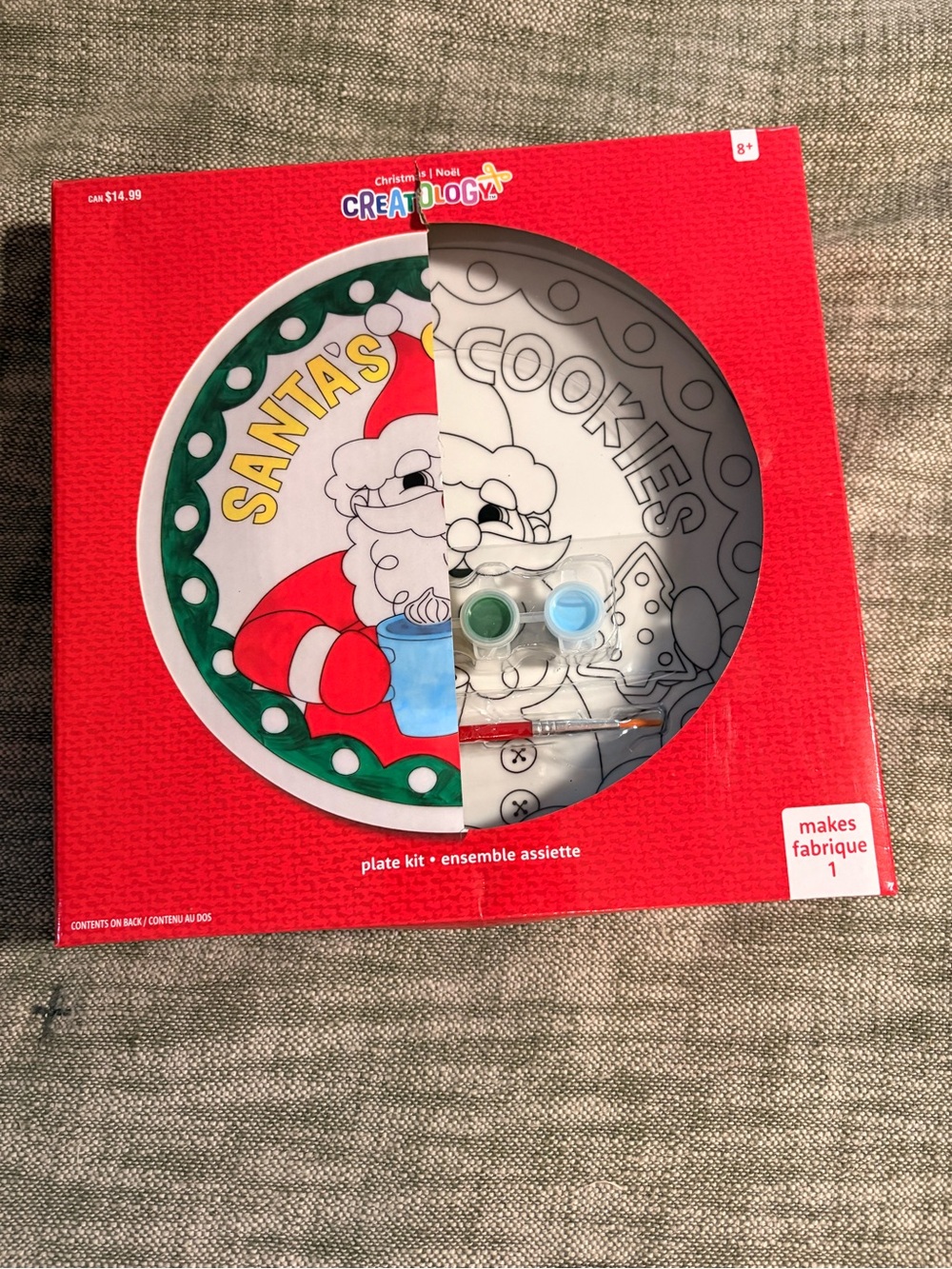 Santa's Cookies Paint-Your-Own Plate Kit - Red